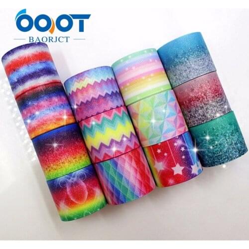 OOOT BAORJCT 1712151 38mm 10yards flash Ribbons Thermal transfer Printed grosgrain Wedding Accessories DIY handmade material