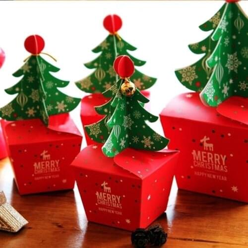 20pcs/set Cute Fashion Baby Kids Xmas Bags Paper Carrier Jar Sugar Box Christmas Tree