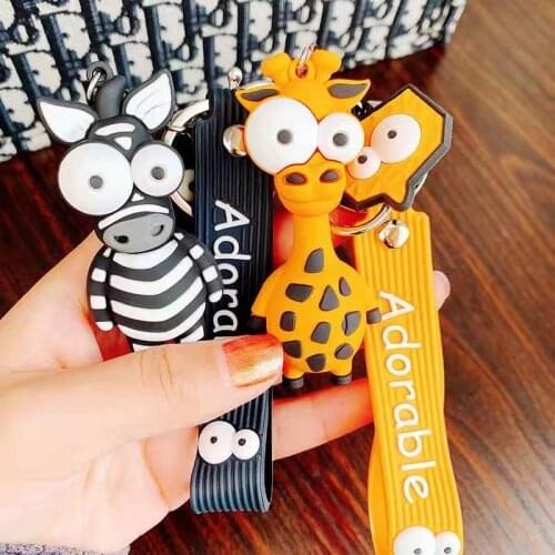 Cartoon Pendant Keychain Cute Blow-Eyed Animal Silicone Doll High Quality Personality Student Ins Tide Bag Funny Decoration