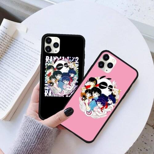 USAKPGRT Ranma 1 2 Soft black Phone Case Rubber for iPhone 11 pro XS MAX 8 7 6 6S Plus X 5S SE 2020 XR case