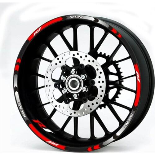 Hot sell 7 color for YAMAHA YZF R1 motorcycle wheel decals Reflective stickers rim stripes YZF R1 motorbike 17 Inch