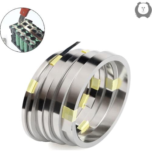 18650 Li-ion Battery Nickel Sheet Plate Nickel Plated Strip Connector 0.1mm Steel Belt Spot Weld Machine Battery Welder 10m