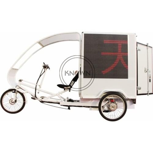 201 New Style Advertisement Trike Electric Cart Street Side LED Showing Words Electricity Cargo Bike