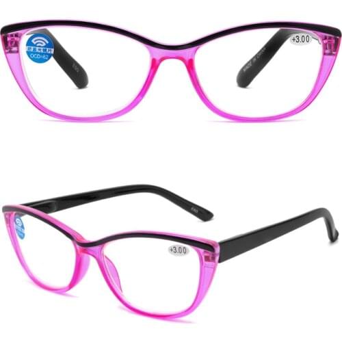 Eso Vision Anti Blue Lens Cat Eye Reading Glasses for sale in high quality for woman with Pouch Cleaning Cloth Fashion Readers