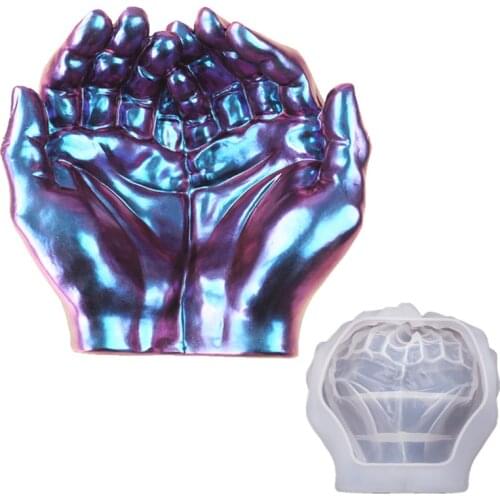 3d Hand Shape Ashtray Epoxy Resin Molds DIY Art Crystal Diamond Plant Pot Pen Candle Soap Holder Molds Home Decoration