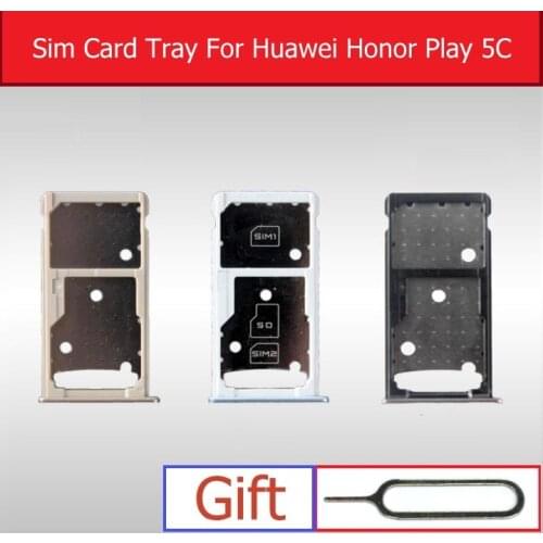Genuine Micro SD & SIM Card Tray For Huawei Honor Play 5C NEM-TL00H UL10 L22 L23 L51 Sim & Memory Card Slot Holder Replacement