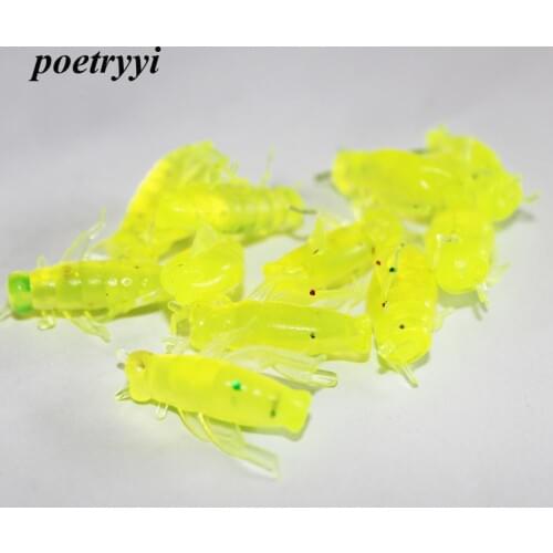 POETRYYI 2.5cm Silicone bait Worms Fishing Soft bait Soft bait Soft head Flies Fish bait Silicone rubber fishing gear peche 30