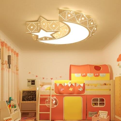 Ceiling Lights childrens room led warm stars moon creative cartoon male girls sub bedroom lamps and lantern LU80366