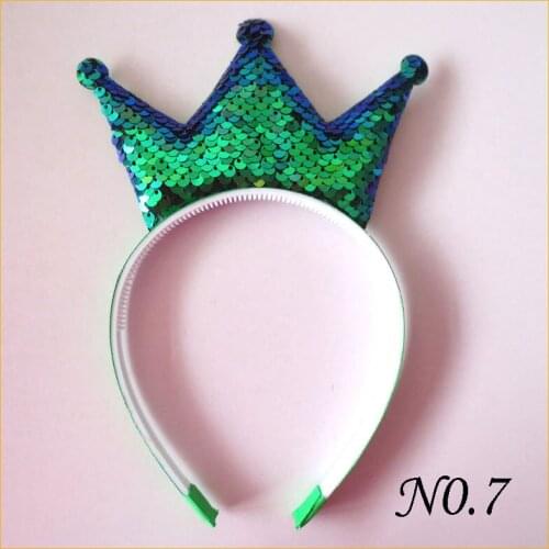 50 BLESSING Good Girl DIY 5.5" Crown Headband Spangle Flash Colorful Wholesale