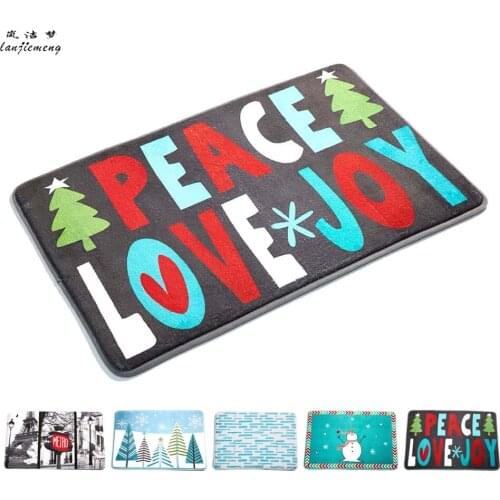 Merry Christmas 51*76cm Foam Memory Doormat Outdoor Indoor On the Floor Bath Kitchen Entrance Carpet Zerbino Per Ingresso Porta
