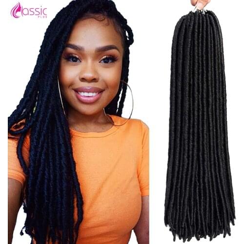 CLASSIC PLUS Hair Synthetic Faux Locs Crochet Braids Hair Dreadlocks Ombre Black 28 Inch Braiding Hair Extensions Wig For Women