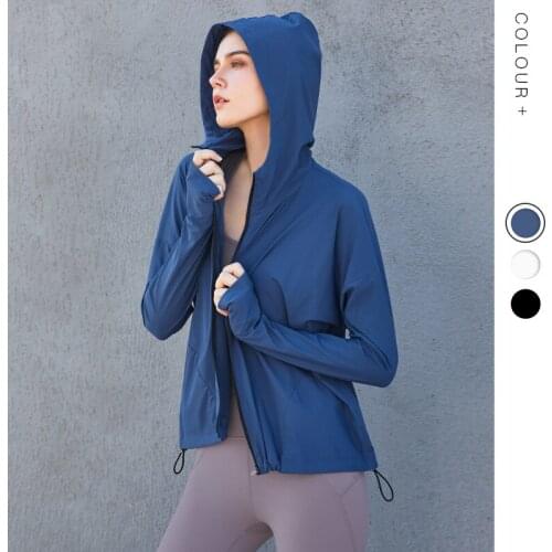 Zipper Hood Tracksuit Jacket Women Sportswear Sports Top Casual Loose Womens T-shirt Long Sleeve Workout Top Fitness Jacket