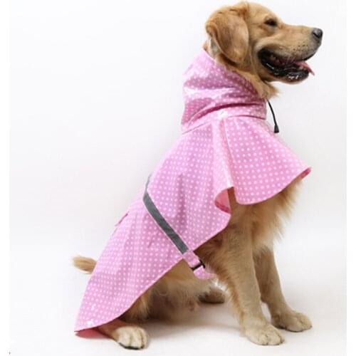 Dog Raincoat Waterproof Pet Rain Jacket Poncho with Strip Reflective Perfect for Small Medium Large Dogs