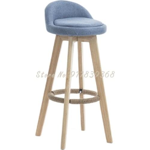 Solid Wood Rotary Creative Bar Stool Bar Chair Bar Chair Retro European And American Style Bar Chair Modern Simple High Stool