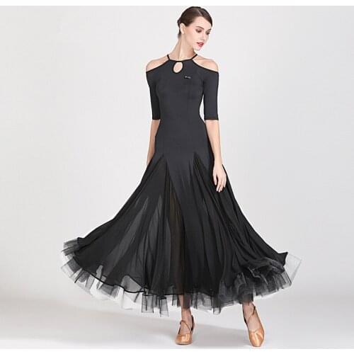 2019 Fashion sexy black red lady Ballroom Dance Competition Dresses Women Standard Ballroom Waltz Dress Tango Costume dresses