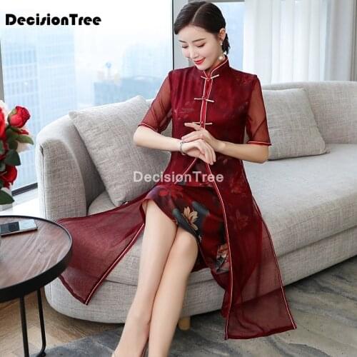 2021 cheongsam dress lace wedding qipao women traditional chinese costume oriental style evening dresses qipao chinese dress