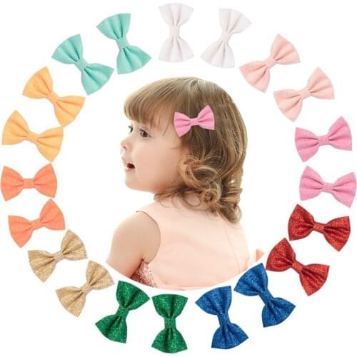 1 Pcs Baby Girl Infant Cloth Hairpin Newborn Headwrap Toddler Clip Cute Princess Candy Headwear Shiney Bowknot Hair Accessory