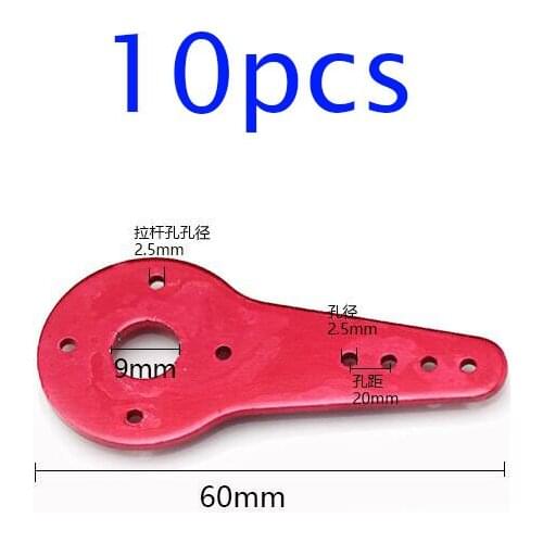 10 Pcs 9mm Aluminum Single Servo Horn Strengthen Rocker Arm for DIY RC Car/Airplane/Boat Model Length 60mm