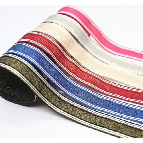 10 Yards 25MM/38MM Gold Thread Polyester Ribbon For Hair Bows DIY Crafts Handmade Accessories M19070802