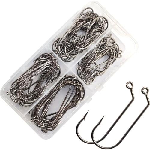 100pcs Eupheng EP- 32786 120 Degree High Carbon Steel Jig Lure Fishing Hooks Black Nickle Color Fishing Hook