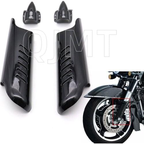 2x Black Fork Lower Leg Deflectors Shield Cover Fit For Harley Touring FLHT 2000-13