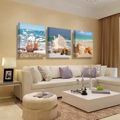 3 pcs 5d Diy Diamond Painting"Seascape Shell" sea nature Embroidery Diamond 5d Full Square/Round Drill Cross Stitch Crafts C996