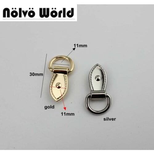 30pcs 4colors hardware accessories luggage on both sides of the screw bag package chain hook ears metal edge Round Head D ring