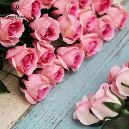 5 Pcs Silk Rose Branch Flower Simulation Decorative Artificial Rose Flowers Wedding Centerpiece Back Home Vase Desk Silk Flowers