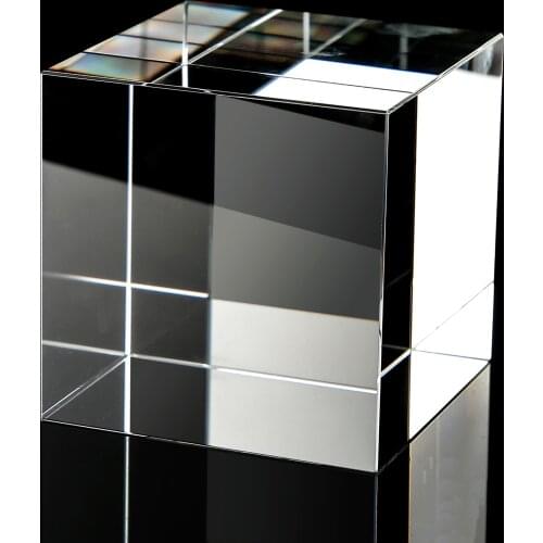 90MM Optical Cube Prism High Quality Transparent Crystal Glass Decorations Hexahedron Prism for Photography K9 Optical Glass