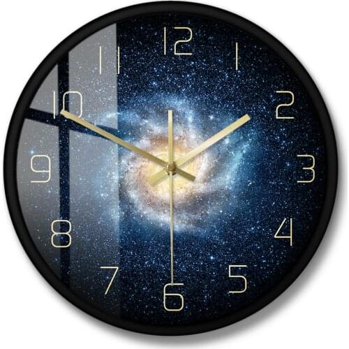 Silent Clock Nebula Stars Wall Art Galaxy Outer Space Wall Clock For Living Room Abstract Universe Home Decor Astronomy Gifts