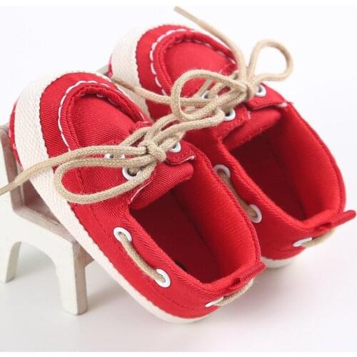 Newborn Baby Boy Girl Blue Red Sneakers Soft Bottom Crib Shoes Size born to 18 Months Hot sale 4 Colors