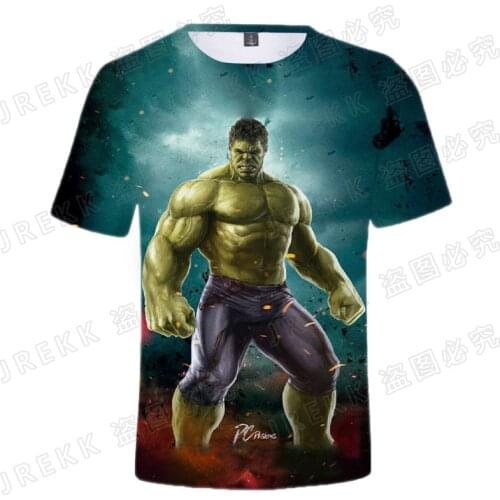2021 New Summer Marvel Hulk 3D T shirt Boy Girl Kids Fashion Casual Streetwear Men Women Children Printed T-shirt Cool Tops Tee