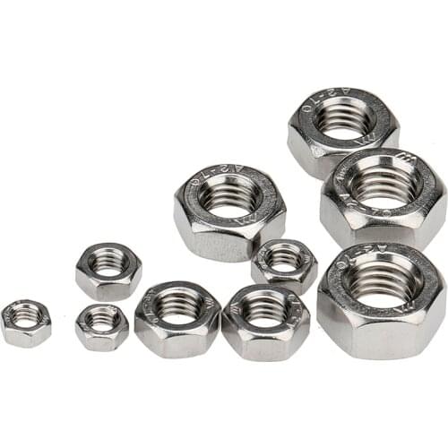 Stainless steel hexagonal nut screw nut M1M1. 2 m1. 4 m1. 6 m2m2. 5 m2. 6 m3m3. 5 m4m5m6m8m10m12m14m16-30