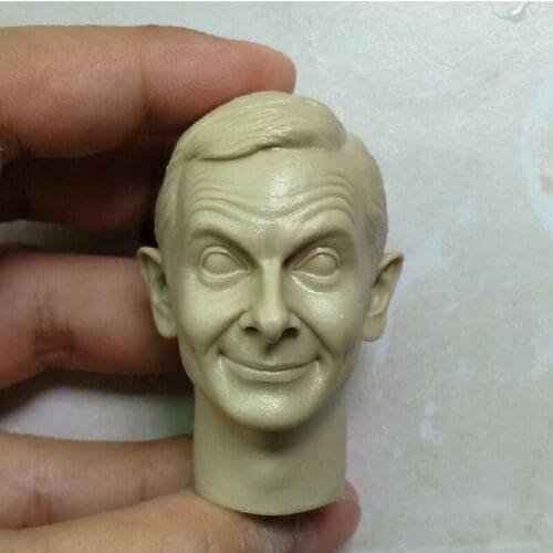 Blank Hot 1/6 Scale Smile Version Mr Bean Head Sculpt Unpainted Fit 12" Figure