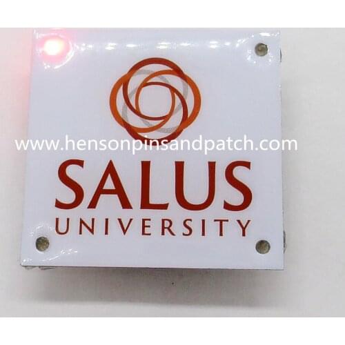 Custom metal offset printing university blinker led pins