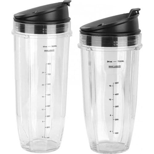 24 32 oz Ounce Cup with Sip N Seal Lids Spare Replacement Parts Accessories for Nutri Ninja Auto-iQ and Duo Blenders Juicer