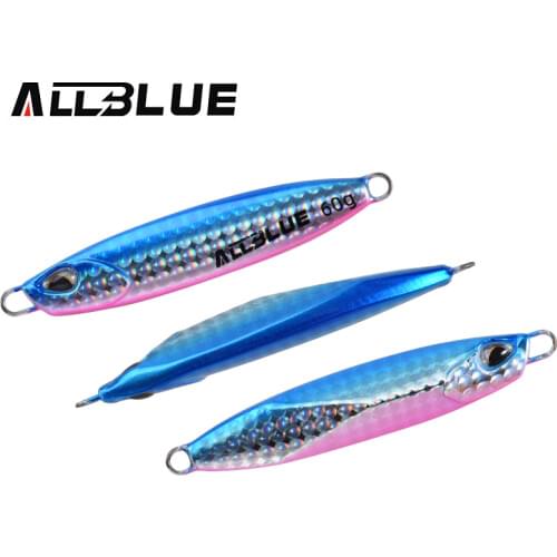 ALLBLUE DRAGER Force Metal Jigging Spoon 60g 80g 100g Artificial Bait Off Shore Slow Jig Fishing Lure Super Hard Lead Tackle