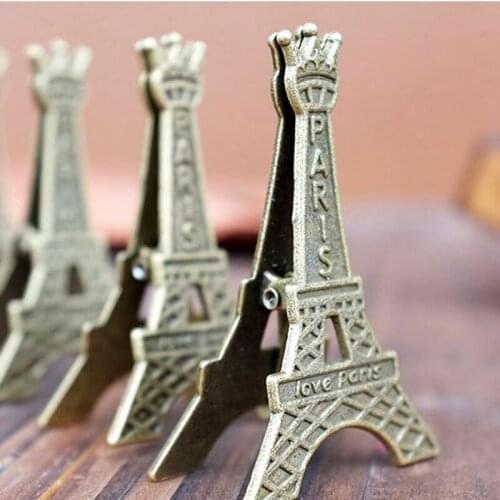 10 pcs/lot Vintage Effiel Tower Paris Metal Memo Paper Clips for Message Decoration Photo Office Clip Supplies Accessories