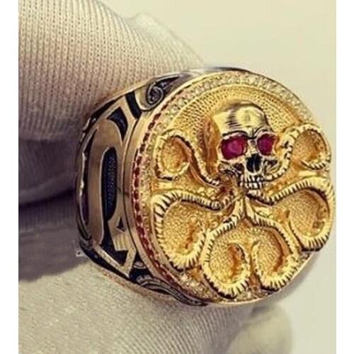 2021 New Arrival Mens Ring Retro Punk Style Skull Octopus Devil Ring Man Holiday Gift Luxury Jewelry for Men Wholesale 2021