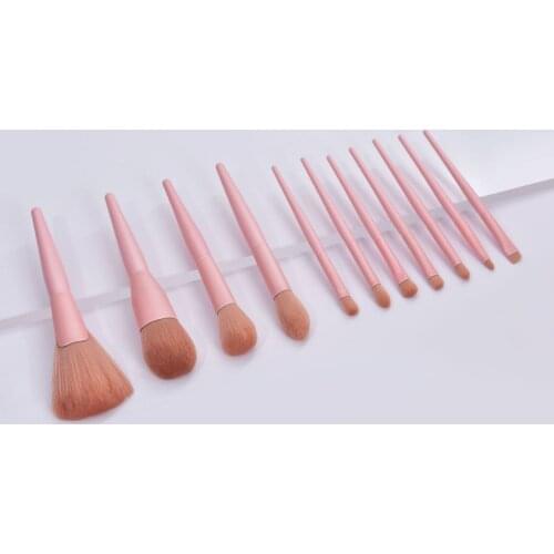 GUJHUI 11pcs Makeup Brushes set Cosmetic Tools For Powder Foundation Blending Eyebrow Brush Facial Make Up Tools kit