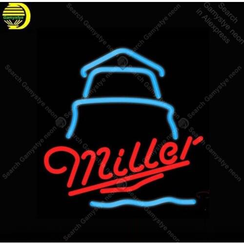 Miller Day Lighthouse Neon Sign neon lamp GLASS Tube BEER BAR Pub Store Display Handcraft Iconic Sign personalized cool sign