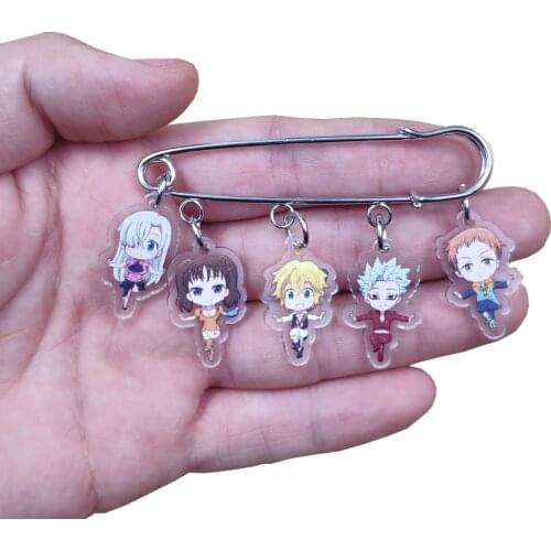 New Fashion Acrylic Anime Cartoon The Seven Deadly Sins Brooch Overcoat Bag Swearter Badge Classic Women Men Girl Birthday Gift
