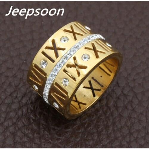 Newest Fashion Letter Pattern Rings Gold and Silver Color Wholesale Stainless Steel Jewelry For Women Gift Top Quality RBJFCIBI