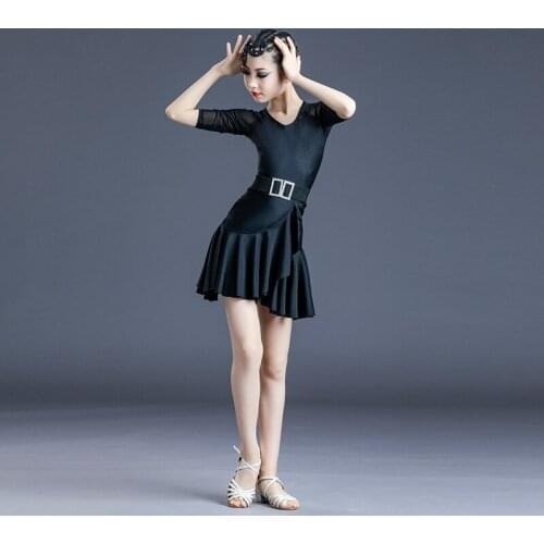 2021 New Children Latin Dance Dress Girls Salsa Tango Ballroom Dancing Dress Competition Costume Kids Practice Dance Wear