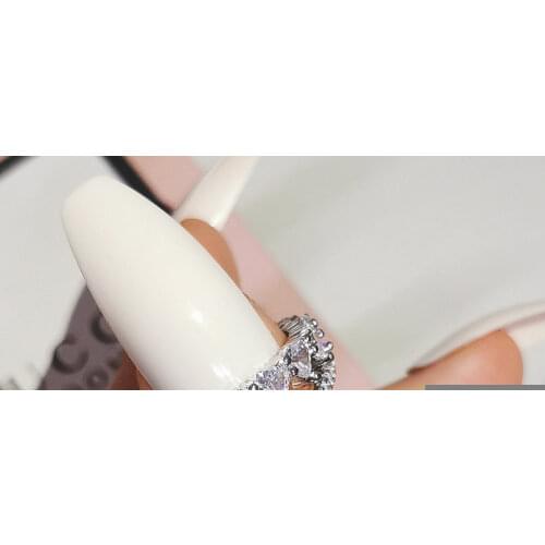 2021 New Luxury Round 925 Sterling Silver Wedding Ring Set For Women Lady Anniversary Gift Jewelry Dropshipping R6386