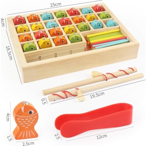 New Children kids Gifts Baby Wooden Montessori Toys Digit Magnetic Games Fishing Toys Game Catch Worm Educational math Toys