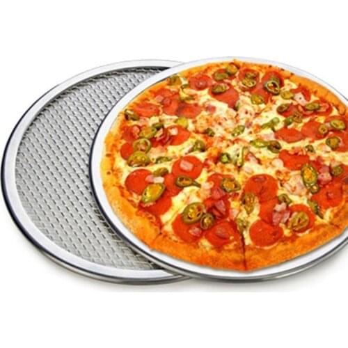 New 8inch-12inch Seamless Aluminum Pizza Screen Baking Tray Metal Net Bakeware Kitchen Tools Pizza Accessorios