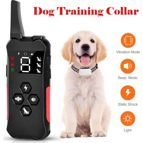 800m Electric Dog Training Collar Waterproof Rechargeable LCD Display Dog Stop Barking Vibration Collar Dog Collar
