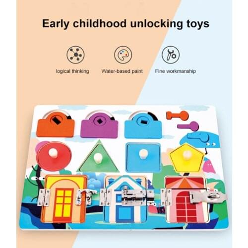 Unlock Toys Assemble Wooden Building Blocks Early Montessori Teaching Aids Multi-functional Science Education Toys Child Gift
