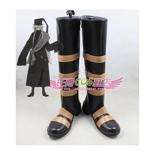Customize Boots Black Butler Shoes Cosplay UnderTaker Cosplay Heel Boots Anime Party Boots Cosplay Shoes